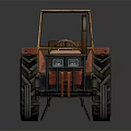 Old Red Tractor With Rustic Cab Large Wheels And Classic Vintage Design 3d model