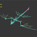 Flying Fantasy Dragon Character in Game and Movie with Red Purple Wings and Long Tail