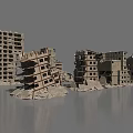Building Components Of Collapsed Structures With Ruined Walls And Damaged Floors