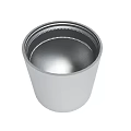 Sleek Silver Cylindrical Metal Container With Threaded Interior And Smooth Surface 3d model