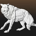 White Reptile Sculpture With Standing Pose And Intricate Textures On Gradient Background