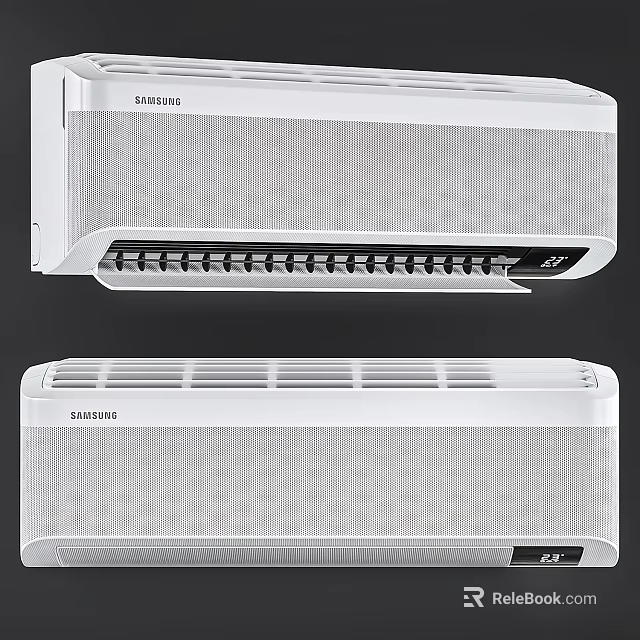 Samsung Air Conditioner Fan White Wall Mounted With Modern Sleek Design 3d model 