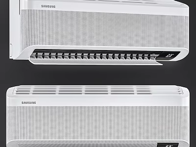 Samsung Air Conditioner Fan White Wall Mounted With Modern Sleek Design 3d model