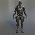 Smart Robot Humanoid With Silver Metallic Armor Helmet And Futuristic Design