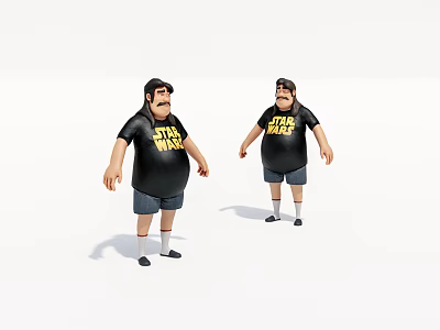 Cartoon character man 3d model