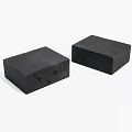 Two Black Wooden Storage Boxes With Smooth Surface And Lid Design