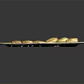 Delicious Butter Cookies on Yellow Square Plate with Decorative Edge and Black Background