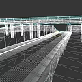 Car Driving On Concrete Road With Bridge Structure And Double Yellow Lines