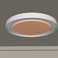 Modern Round White Ceiling Light with Simple Design Illuminated in Interior Space