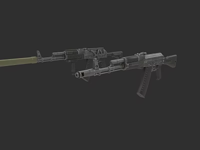 Modern AK-74M Assault Rifle Game Equipment Military Weapons 3d model