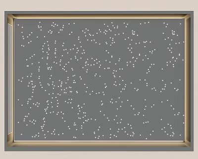 Elegant Ceiling Design With Gray Background White Dots And Golden Frame 3d model