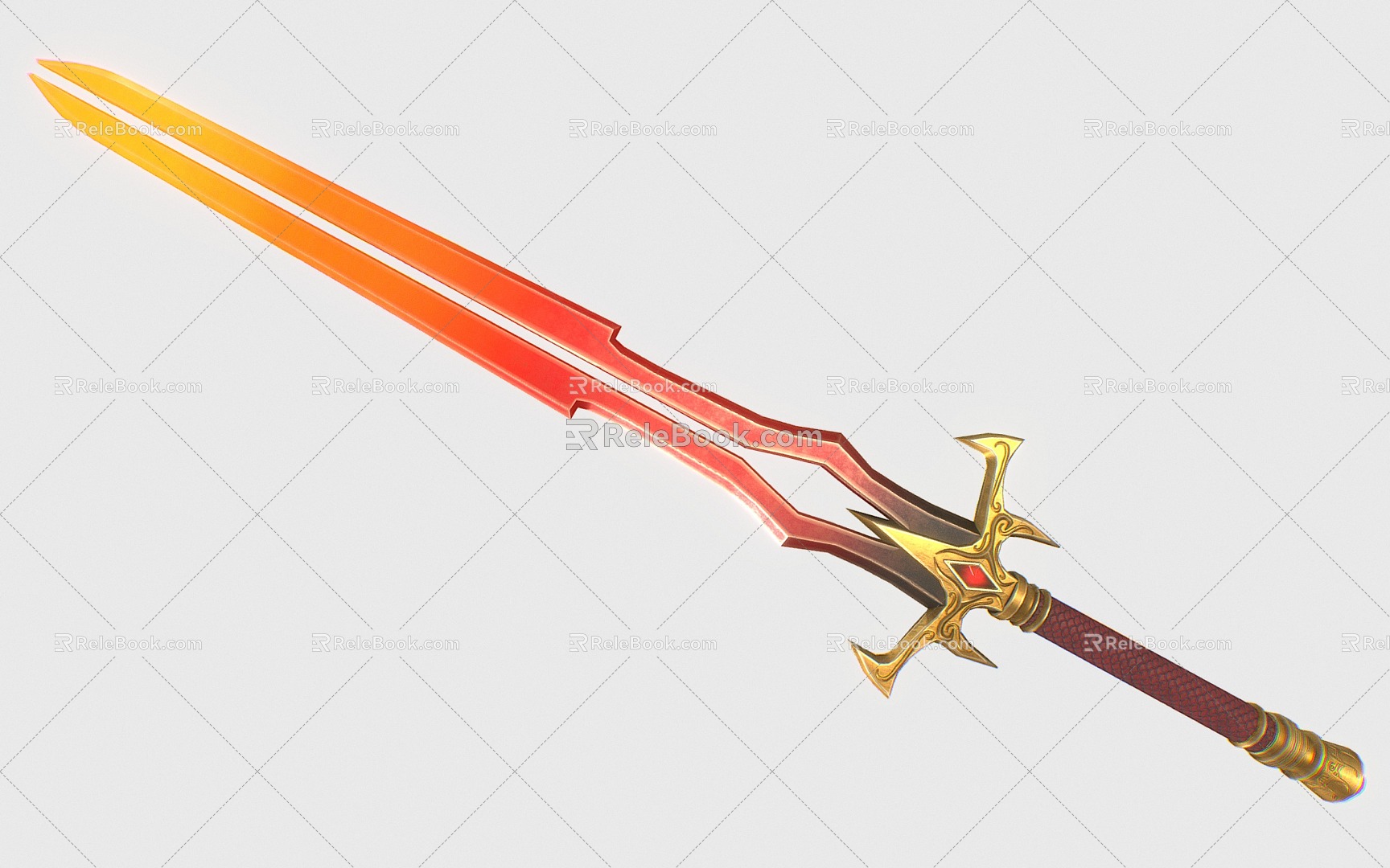 Long Sword Science Fiction Long Sword Sword Magic Weapon Fantasy Sword 3d model