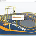 Yellow And Blue Outdoor Sports Equipment With Multiple Fitness Stations For Break Time