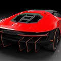 Red Luxury Sports Car Featuring Sleek Aerodynamic Design And Stylish LED Headlights