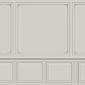 Classic Elegant White Wall Paneling Interior Design With Decorative Frames And Trim 3d model