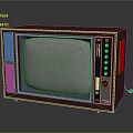 Old fashioned Burgundy Television With Classic Design And Control Knobs