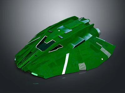 Green Interstellar Spaceship With Advanced Aerodynamic Design For Cosmic Travel 3d model