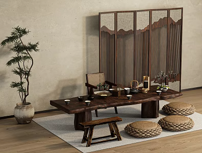 New Chinese Tea Table 3d model