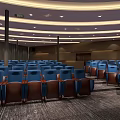 Comfortable Modern Cinema Interior With Plush Seats And Large Screen 3d model