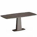 Modern Extendable Dining Table With Wooden Surface And Sturdy Pedestal Base 3d model