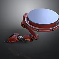 Red Mechanical Arm Equipment With Circular Platform And Robotic Components