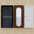 Black Brown And White Swing Doors With Arched Glass And Modern Design