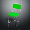 Modern Green Padded Leisure Chair with Sleek Metal Frame and Comfortable Seat Design