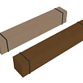 Public Chair Wooden Slats Stacked With Black Straps Brown Color