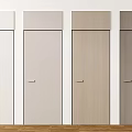 Modern Hinged Doors in Various Colors and Wood Textures for Interior Design with Metal Handles