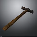 Rustic Hardware Tool Hammer with Wooden Handle and Metal Head for Workshop Tasks