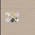 Modern Round Carpet Round Carpet Combination 3d model