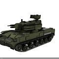 Heavy Military Tank Weapon Featuring Armored Turret Main Cannon And Tracked Chassis