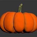 Plump Ripe Orange Pumpkin with Smooth Skin on Dark Background for Healthy Food