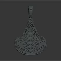 Gray Braided Pendant With Intricate Decorative Design For Fashion Accessory