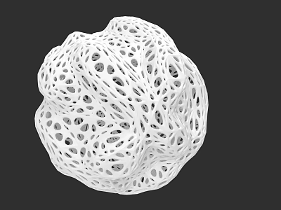 Intricate White Perforated Spherical Sculpture With Hollow Design Details 3d model
