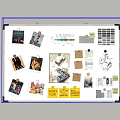 Creative Mood Board With Photos Yellow Notes Color Swatches Sketches And Push Pins