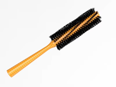 Plastic Cleaning Brush With Orange Handle Black Bristles For Bottles Pipes Cleaning 3d model