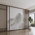 New Chinese Style Screen Partition 3d model