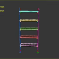 Modern Multi Tier Shelving Unit With Metal Frame Wooden Shelves And Gold Accents