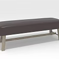 Simple Modern Upholstered Bench With Dark Cushioned Seat And Wooden Legs