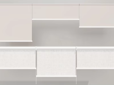 White Fabric Venetian Blinds with Neat Design for Modern Home Interior Decoration 3d model