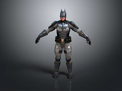 Game and Movie Character in Armored Costume with Helmet Standing Full Body Pose 3d model