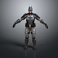 Game and Movie Character in Armored Costume with Helmet Standing Full Body Pose