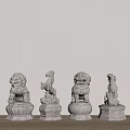 New Chinese Style Horse-tying Pile 3d model
