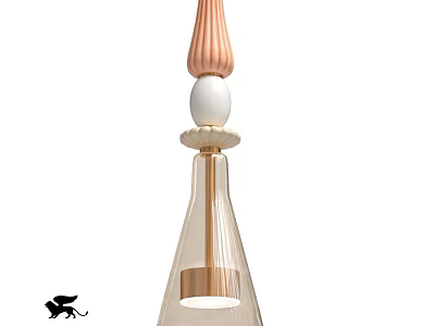 Elegant Modern Glass Chandelier With Copper Top And White Sphere Design 3d model