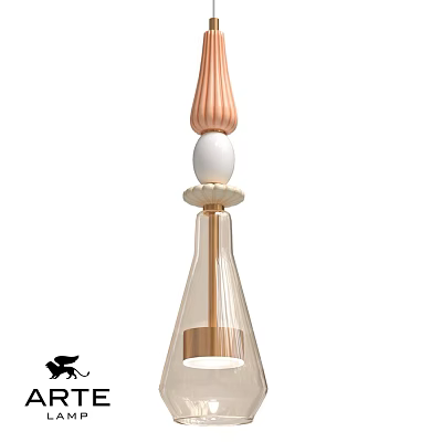 Elegant Modern Glass Chandelier With Copper Top And White Sphere Design 3d model