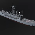 Detailed Modern Warship 3D Model Featuring Radar Antennas And Deck Equipment