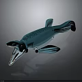 Blue Prehistoric Marine Creature Toy Figure With Open Mouth And Fins