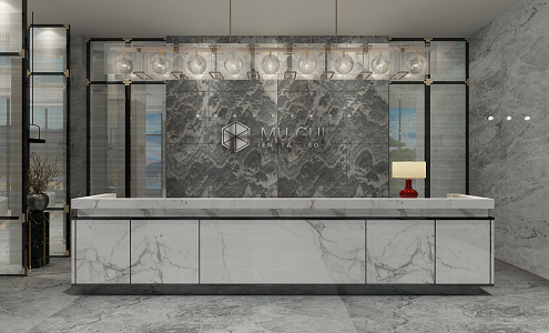 Modern Front Desk 3d model