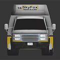 SkyTaxi White And Yellow Passenger Transport Vehicle With Windows And Logo